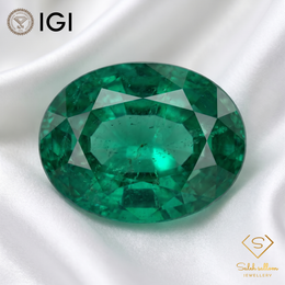 IGI Certified Natural Emerald | 4.10 Carats Oval Mixed Cut | Luxury Gemstone-Saleh Sallom