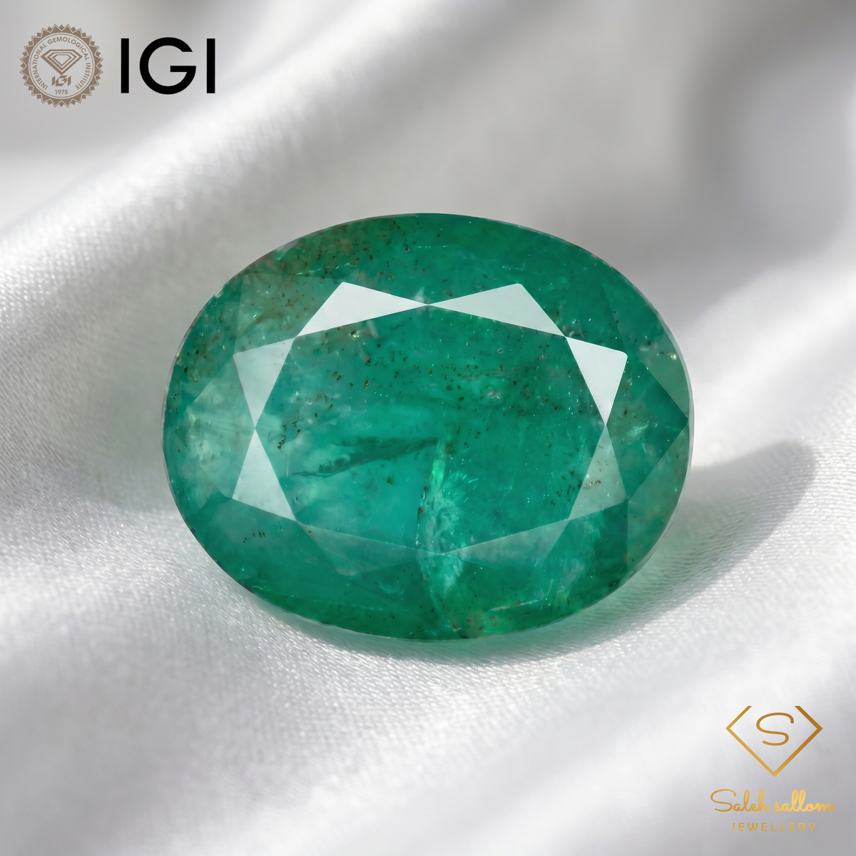 IGI Certified Natural Emerald | 6.08 Carats Oval Mixed Cut | Luxury Collector Gemstone-Saleh Sallom