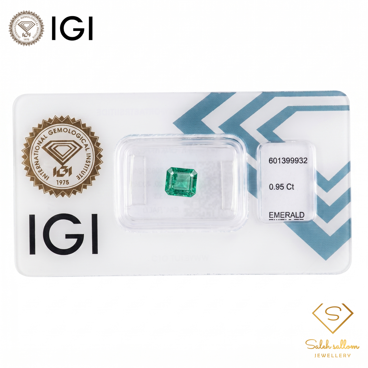 IGI Certified Natural Emerald | 0.95 Carat Emerald Cut | Luxury Gemstone-Saleh Sallom