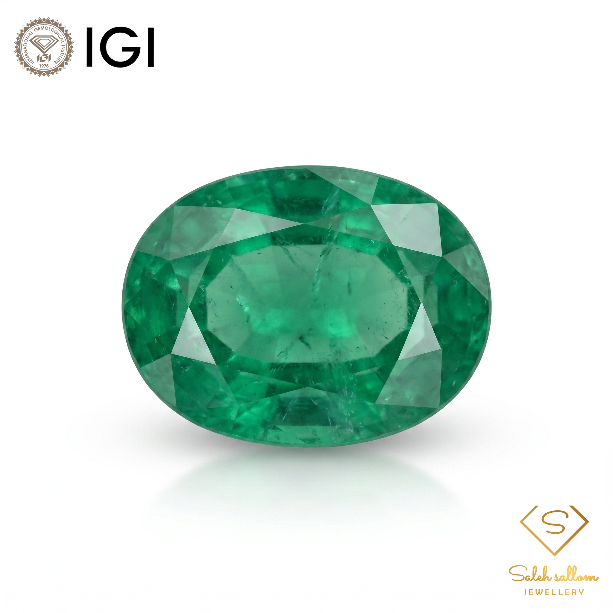IGI Certified Natural Emerald | 0.87 Carat Oval Mixed Cut | Luxury Gemstone-Saleh Sallom Main image