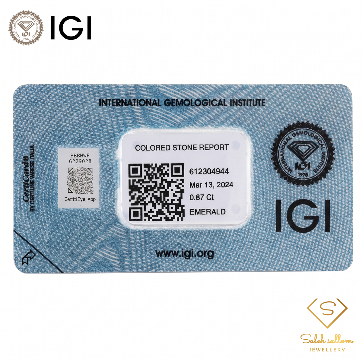 IGI Certified Natural Emerald | 0.87 Carat Oval Mixed Cut | Luxury Gemstone-Saleh Sallom