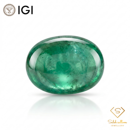 IGI Certified Natural Emerald | 7.99 Carats Oval Cabochon | Luxury Collector Gemstone-Saleh Sallom