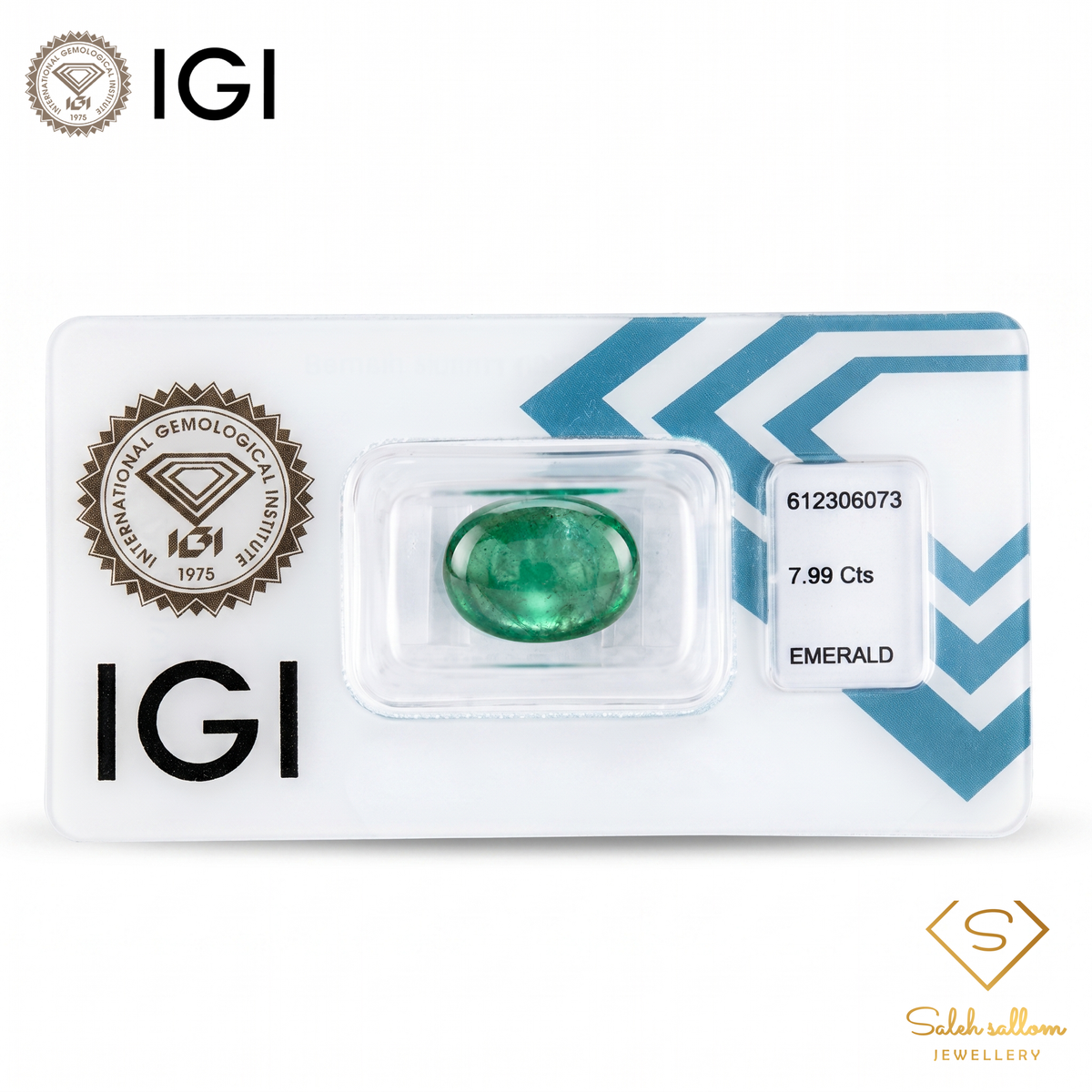 IGI Certified Natural Emerald | 7.99 Carats Oval Cabochon | Luxury Collector Gemstone-Saleh Sallom