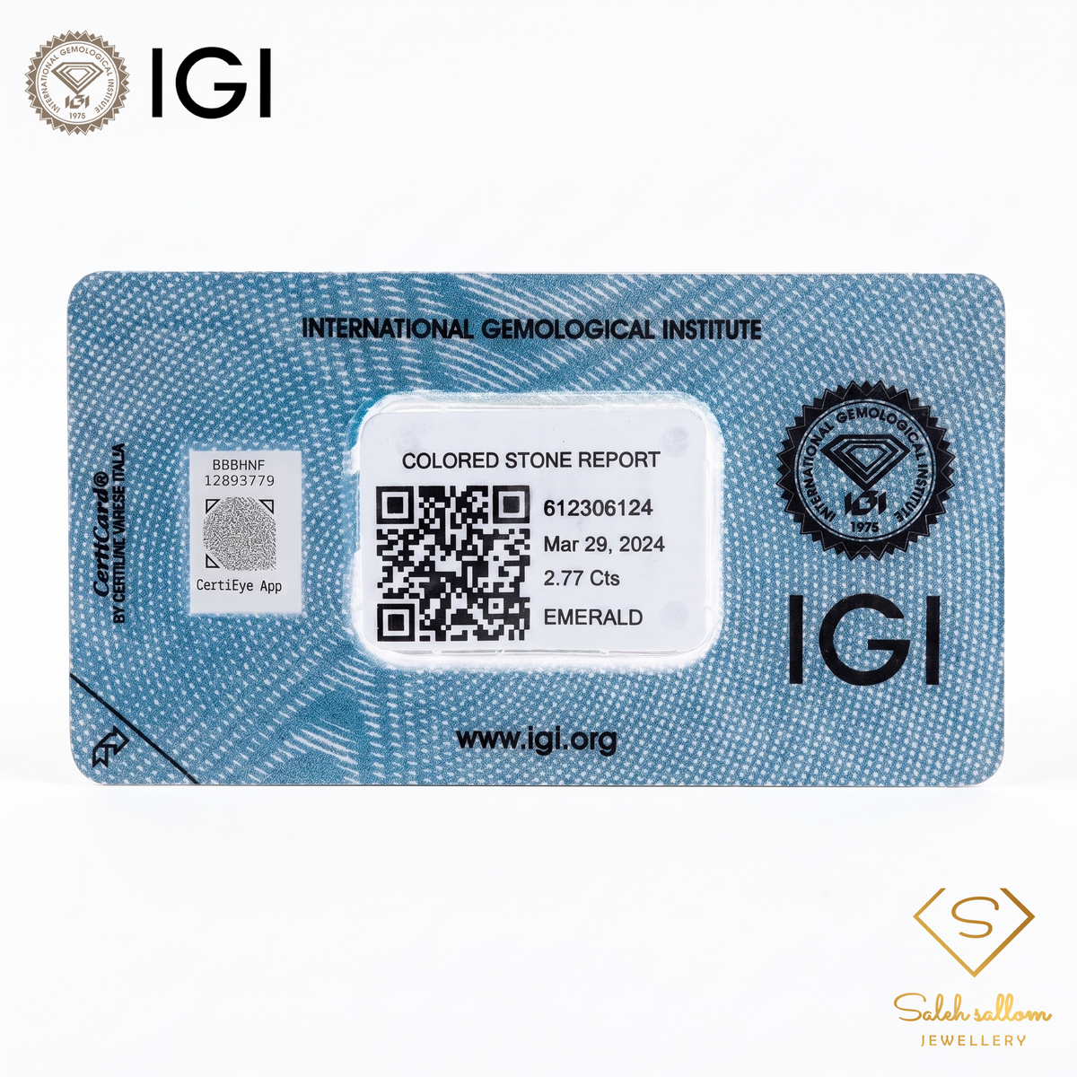 IGI Certified Natural Emerald | 2.77 Carats Emerald Cut | Luxury Gemstone-Saleh Sallom