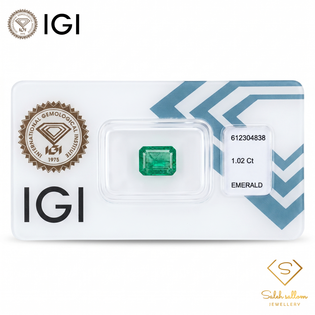 IGI Certified Natural Emerald | 1.02 Carat Emerald Cut | Luxury Gemstone-Saleh Sallom