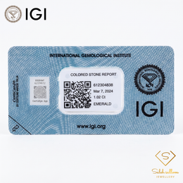 IGI Certified Natural Emerald | 1.02 Carat Emerald Cut | Luxury Gemstone-Saleh Sallom