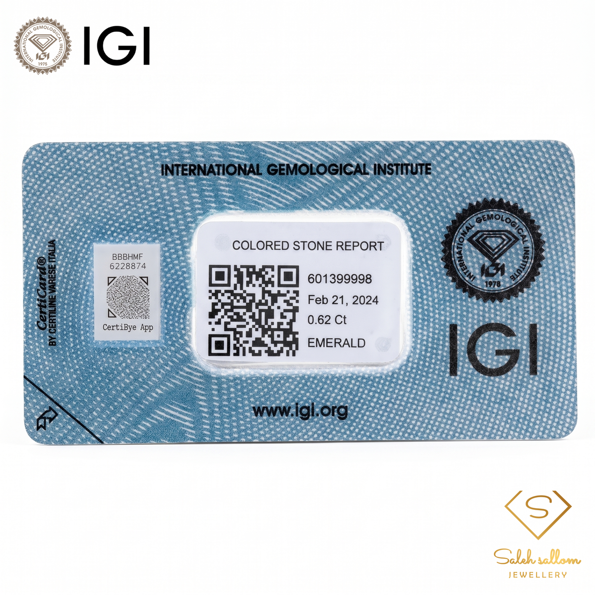 IGI Certified Natural Emerald | 0.62 Carat Emerald Cut | Luxury Gemstone-Saleh Sallom