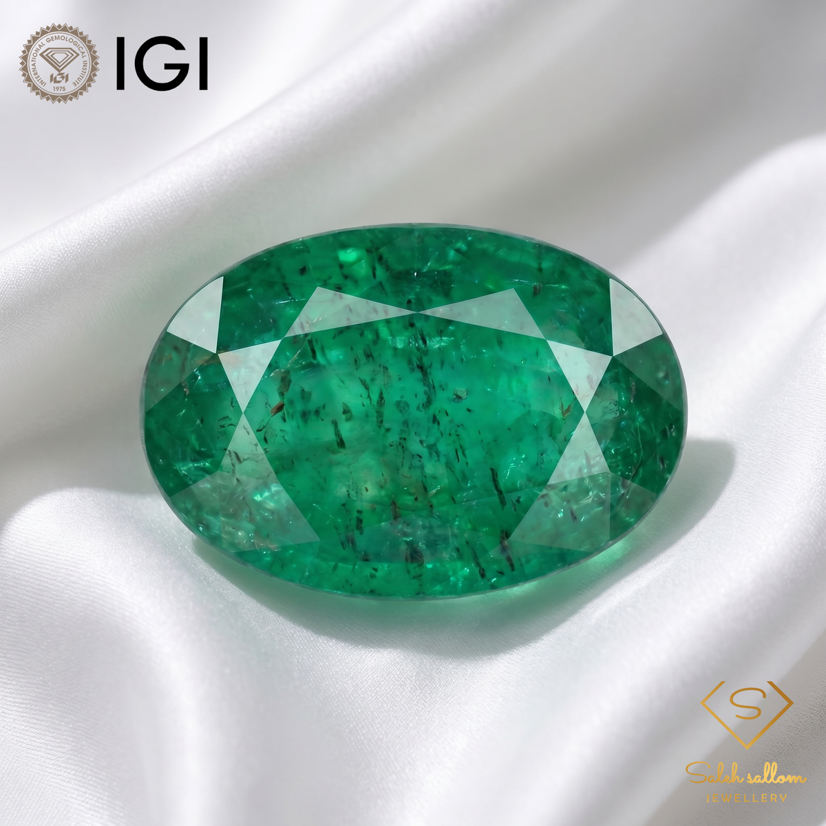 IGI Certified Natural Emerald | 1.45 Carats Oval Mixed Cut | Luxury Gemstone-Saleh Sallom