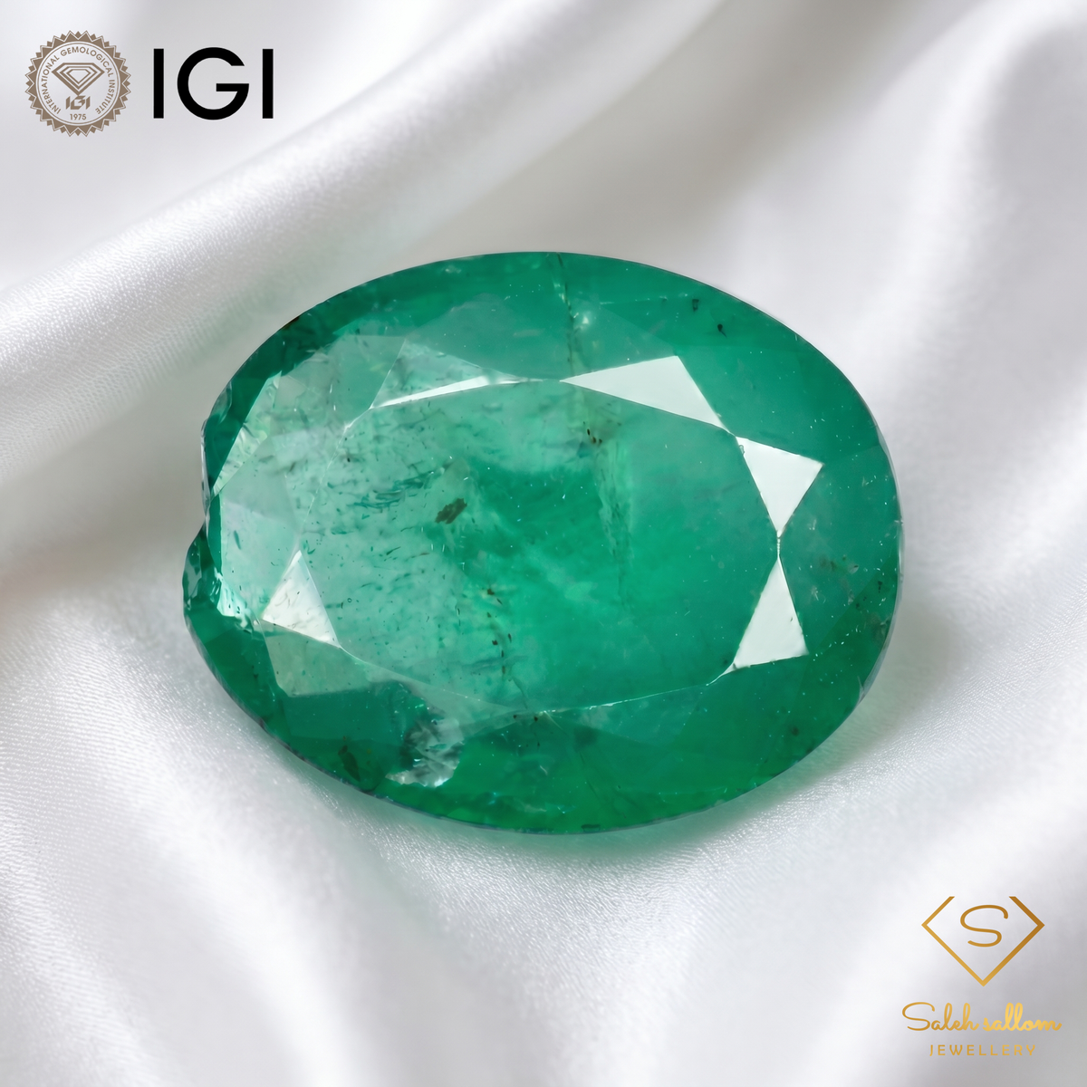 IGI Certified Natural Emerald | 5.37 Carats Oval Mixed Cut | Luxury Collector Gemstone-Saleh Sallom