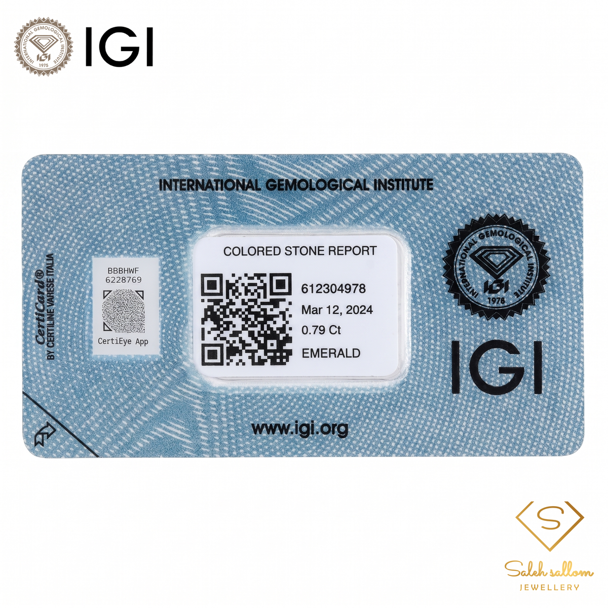 IGI Certified Natural Emerald | 0.79 Carat Oval Mixed Cut | Luxury Gemstone-Saleh Sallom