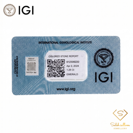 IGI Certified Natural Emerald | 1.25 Carats Emerald Cut | Luxury Gemstone-Saleh Sallom