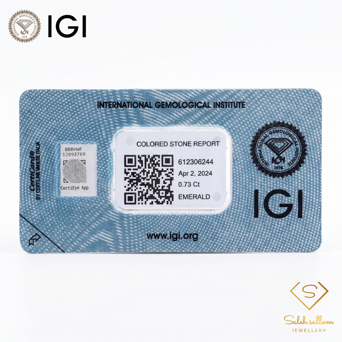 IGI Certified Natural Emerald | 0.73 Carat Emerald Cut | Luxury Gemstone-Saleh Sallom