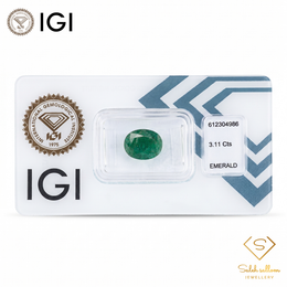 IGI Certified Natural Emerald | 3.11 Carats Oval Mixed Cut | Luxury Gemstone-Saleh Sallom