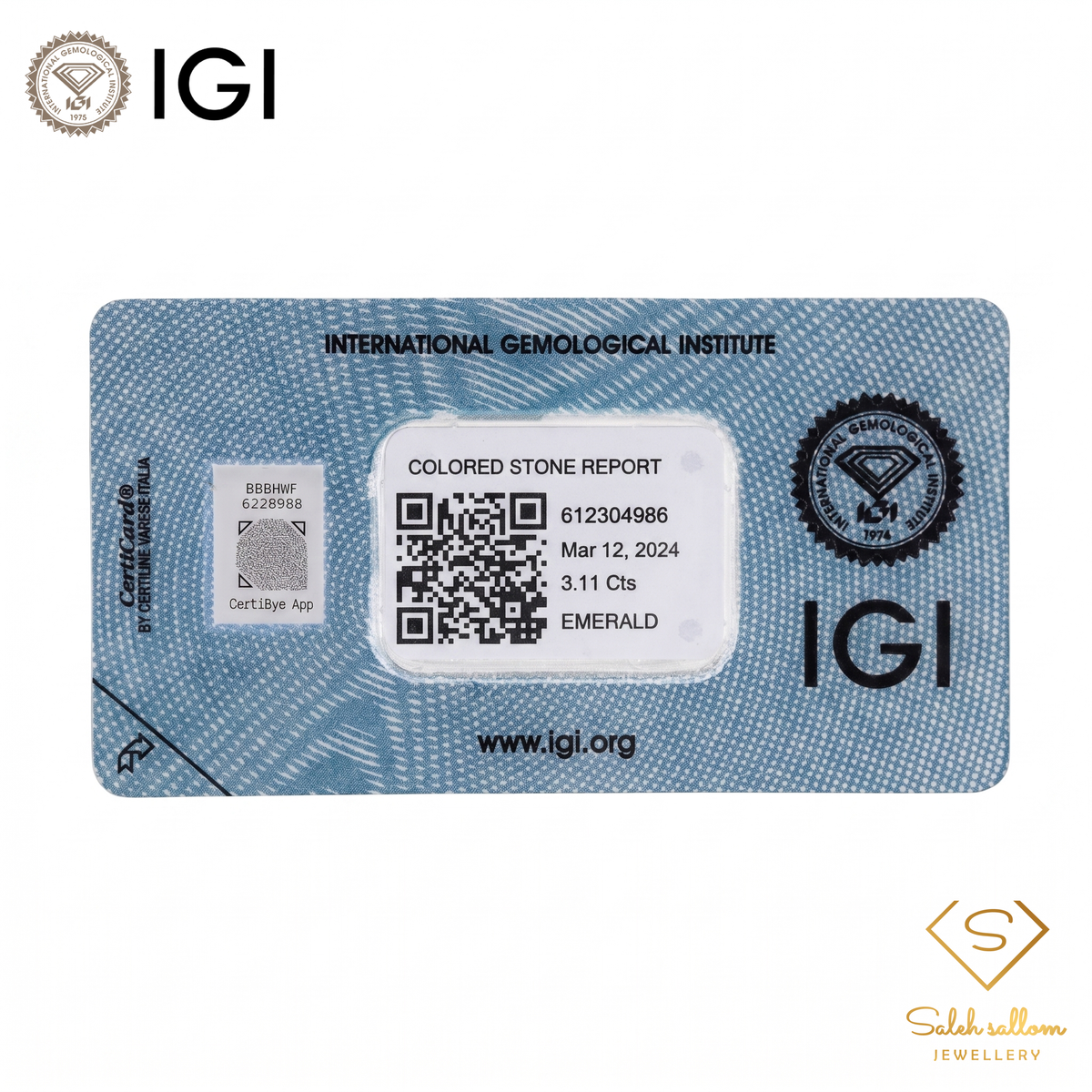 IGI Certified Natural Emerald | 3.11 Carats Oval Mixed Cut | Luxury Gemstone-Saleh Sallom