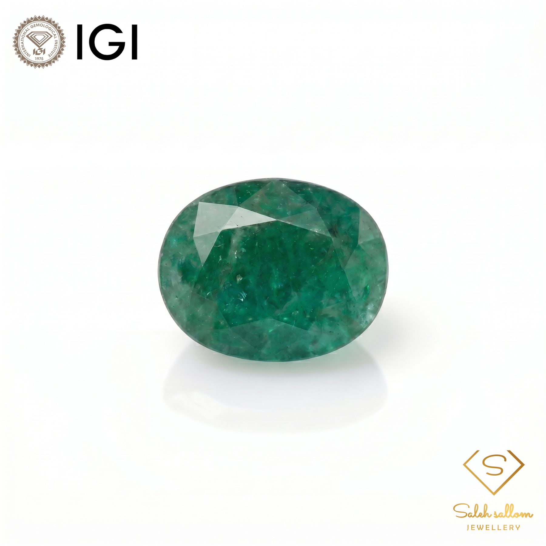 IGI Certified Natural Emerald | 3.11 Carats Oval Mixed Cut | Luxury Gemstone-Saleh Sallom