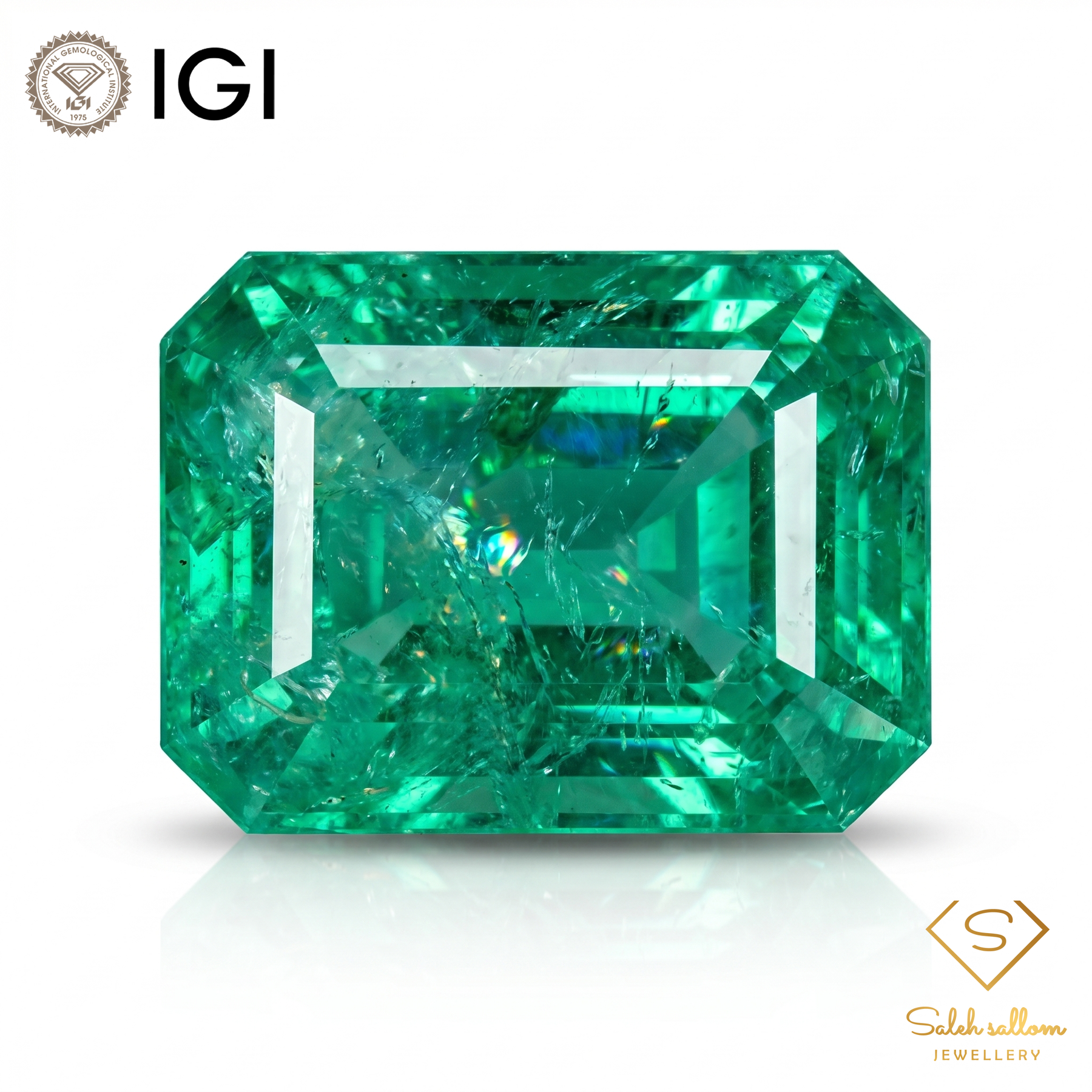 IGI Certified Natural Emerald | 0.53 Carat Emerald Cut | Fine Green Gemstone-Saleh Sallom