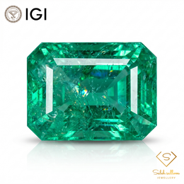 IGI Certified Natural Emerald | 0.53 Carat Emerald Cut | Fine Green Gemstone-Saleh Sallom