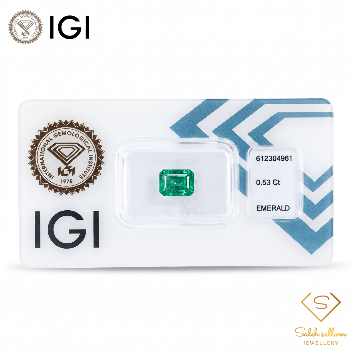 IGI Certified Natural Emerald | 0.53 Carat Emerald Cut | Fine Green Gemstone-Saleh Sallom