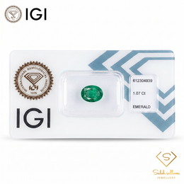 IGI Certified Natural Emerald | 1.07 Carats Oval Mixed Cut | Fine Green Gemstone-Saleh Sallom