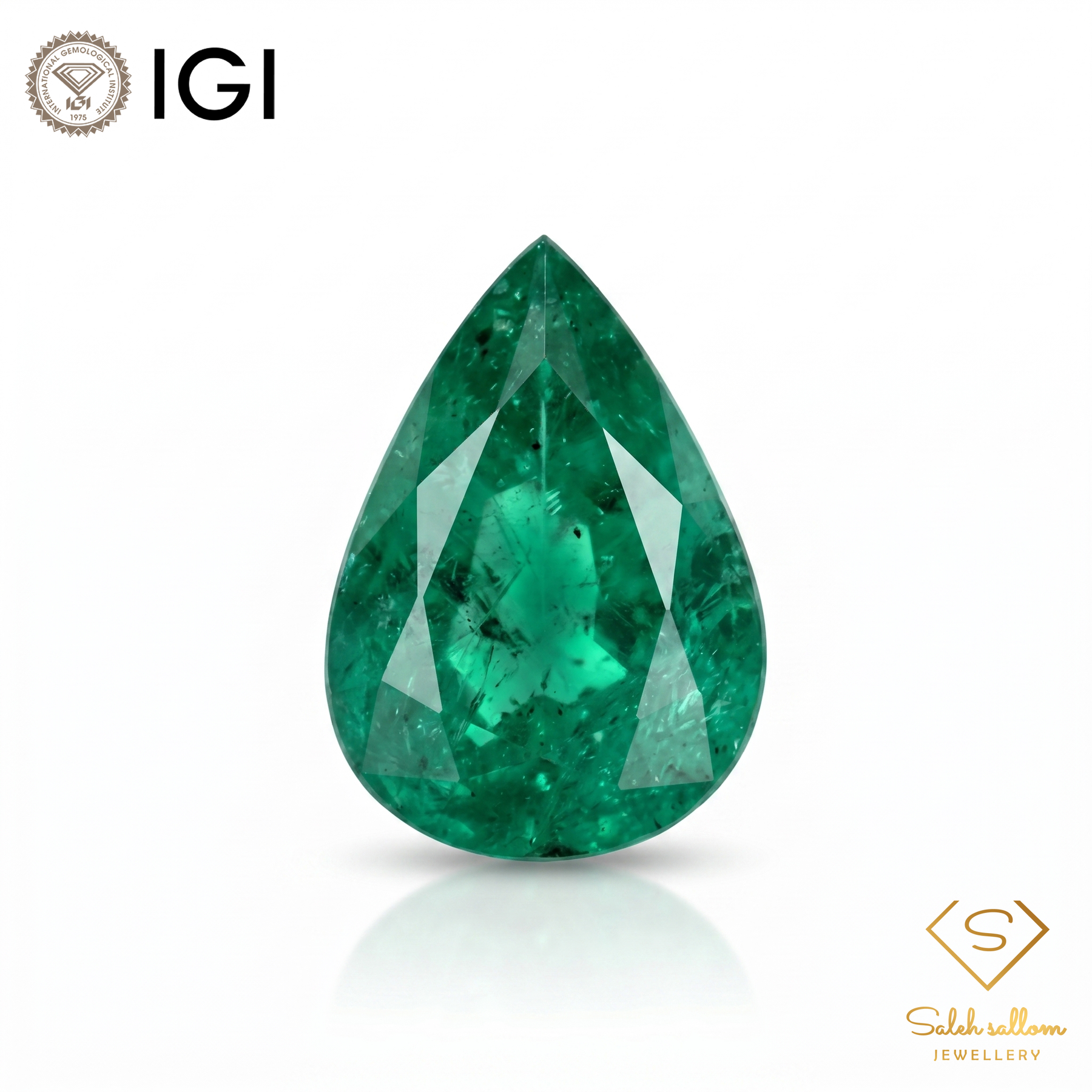 IGI Certified Natural Emerald | 1.02 Carats Pear Mixed Cut | Fine Green Gemstone-Saleh Sallom