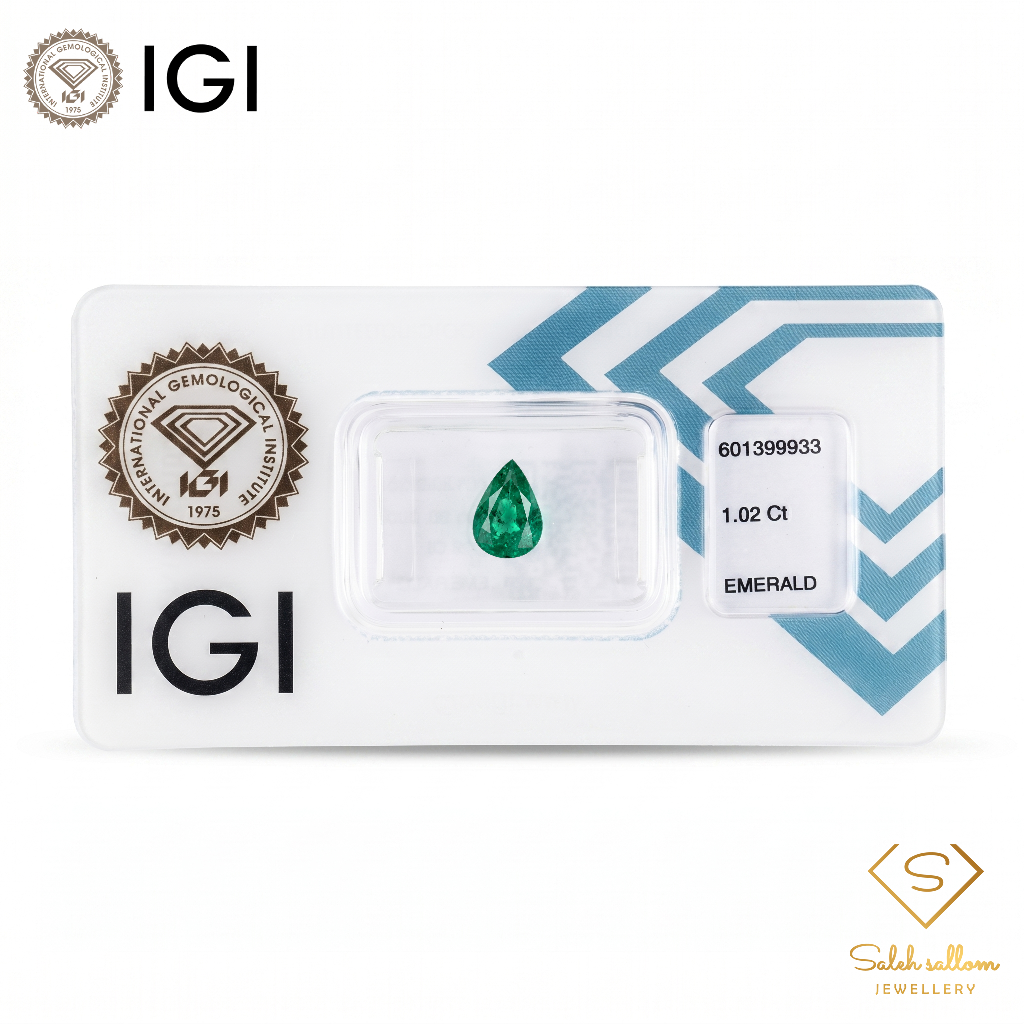 IGI Certified Natural Emerald | 1.02 Carats Pear Mixed Cut | Fine Green Gemstone Secondary image