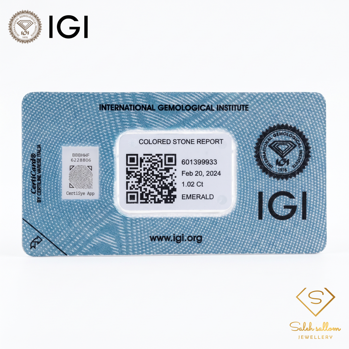 IGI Certified Natural Emerald | 1.02 Carats Pear Mixed Cut | Fine Green Gemstone-Saleh Sallom