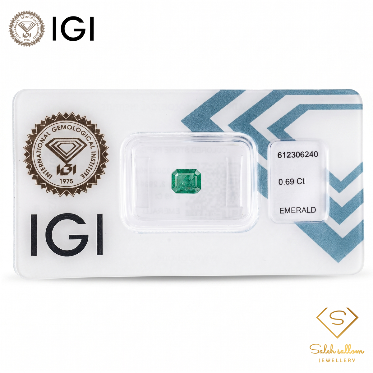 IGI Certified Natural Emerald | 0.69 Carat Emerald Cut | Fine Green Gemstone-Saleh Sallom