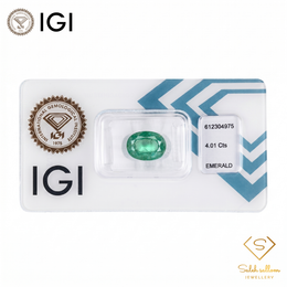 IGI Certified Natural Emerald | 4.01 Carats Oval Mixed Cut | Collector’s Fine Gemstone-Saleh Sallom