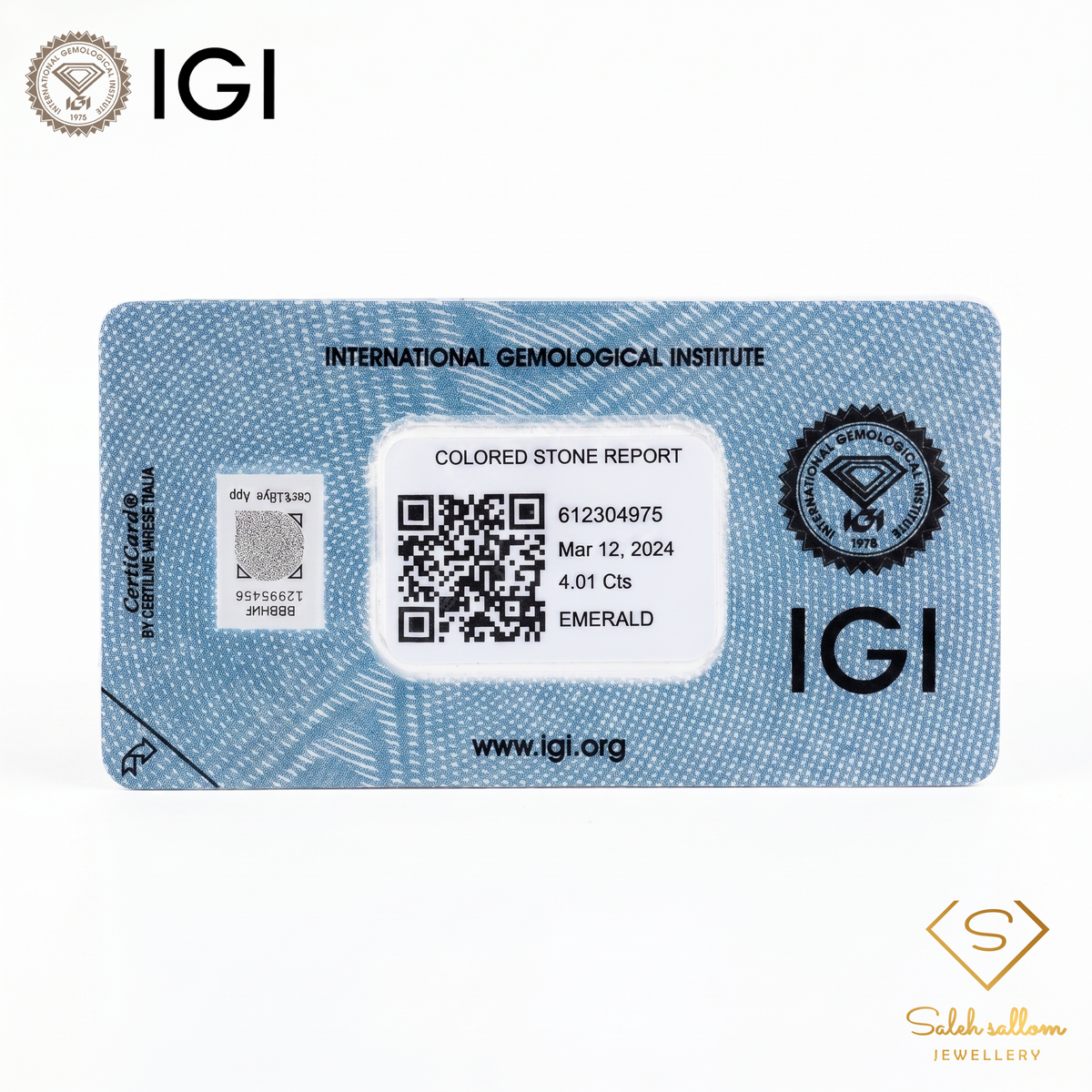 IGI Certified Natural Emerald | 4.01 Carats Oval Mixed Cut | Collector’s Fine Gemstone-Saleh Sallom
