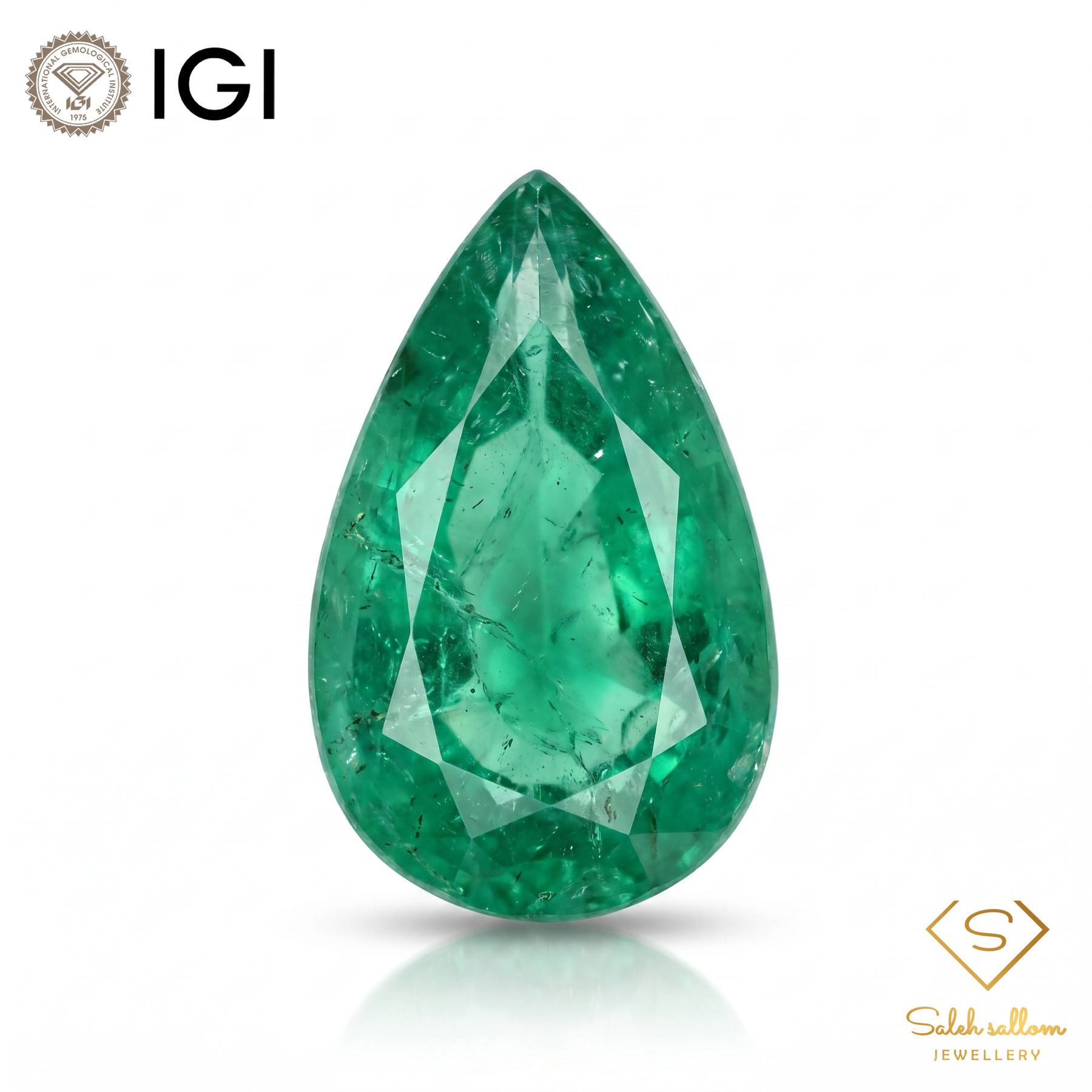 IGI Certified Natural Emerald | 2.14 Carats Pear Mixed Cut | Elegant Collector Gemstone-Saleh Sallom