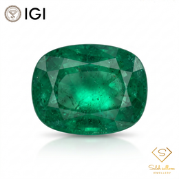 IGI Certified Natural Emerald | 5.84 Carats Cushion Mixed Cut | Exceptional Collector Gemstone-Saleh Sallom