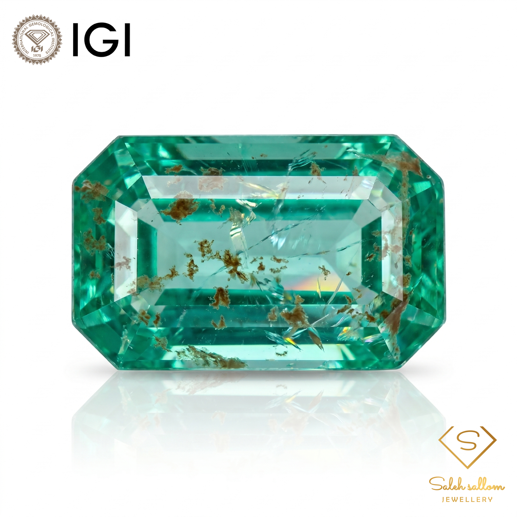 IGI Certified Natural Emerald | 0.63 Carat Emerald Cut | Fine Natural Green Gemstone-Saleh Sallom