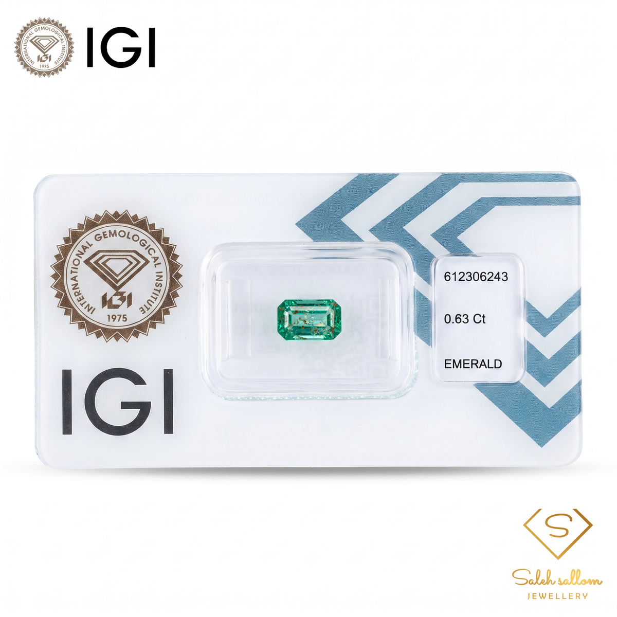 IGI Certified Natural Emerald | 0.63 Carat Emerald Cut | Fine Natural Green Gemstone-Saleh Sallom