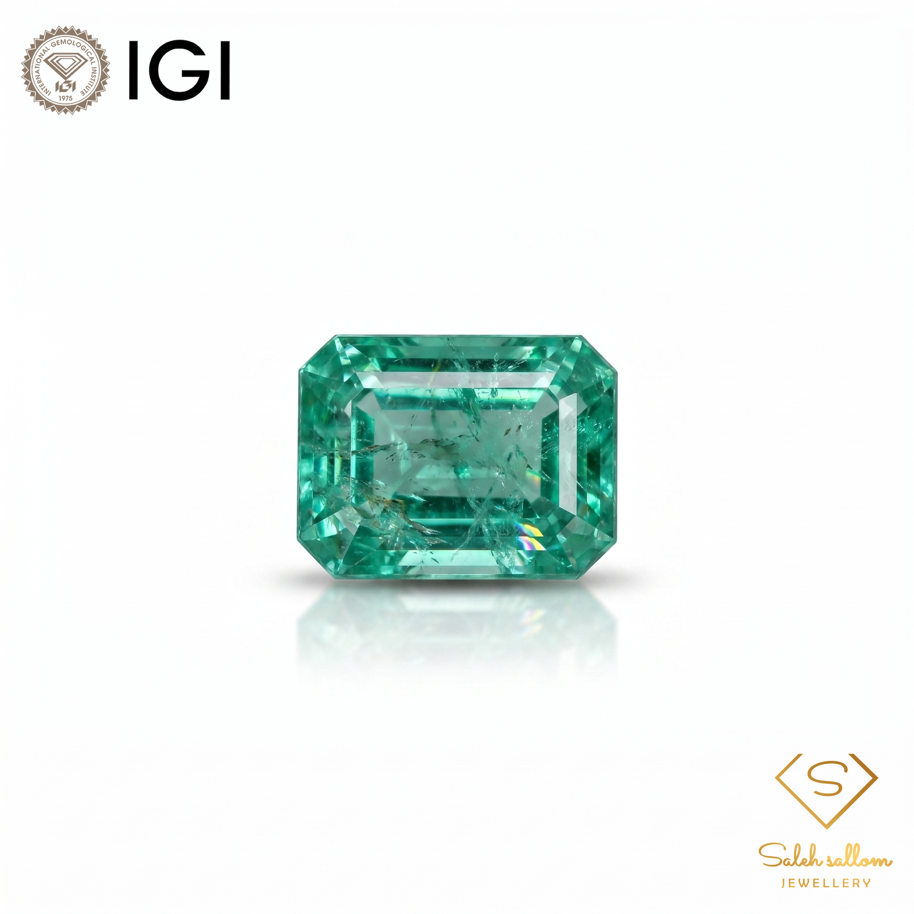 IGI Certified Natural Emerald | 0.68 Carat Emerald Cut | Elegant Fine Gemstone-Saleh Sallom