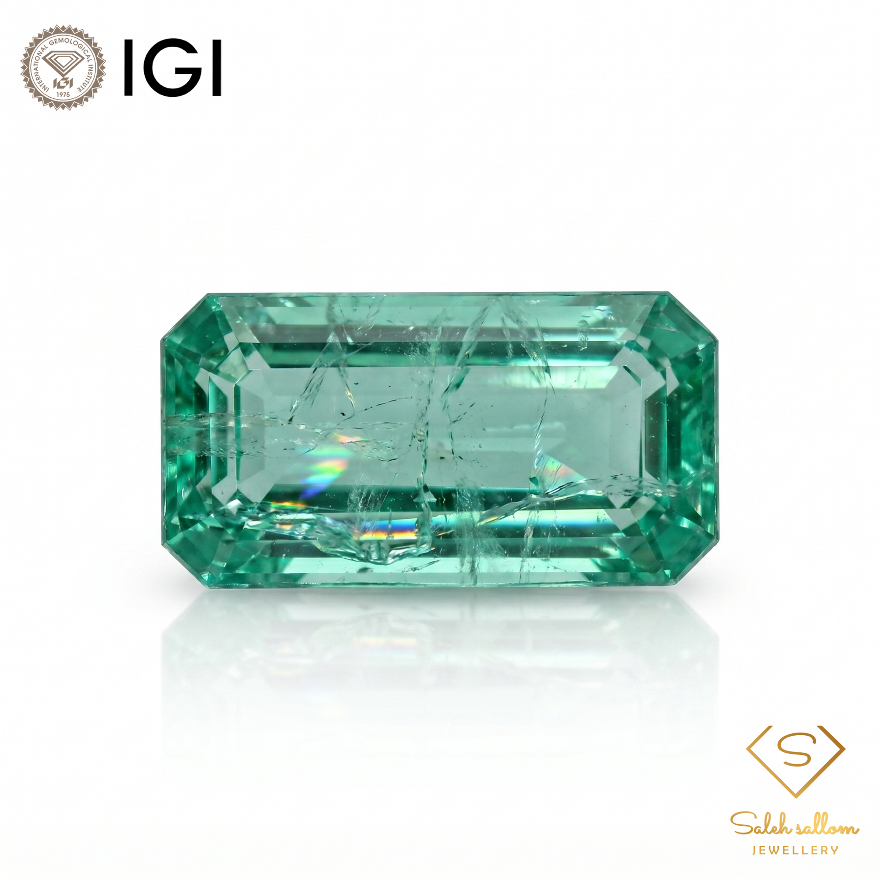 IGI Certified Natural Emerald | 1.49 Carats Emerald Cut | Elegant Fine Gemstone-Saleh Sallom