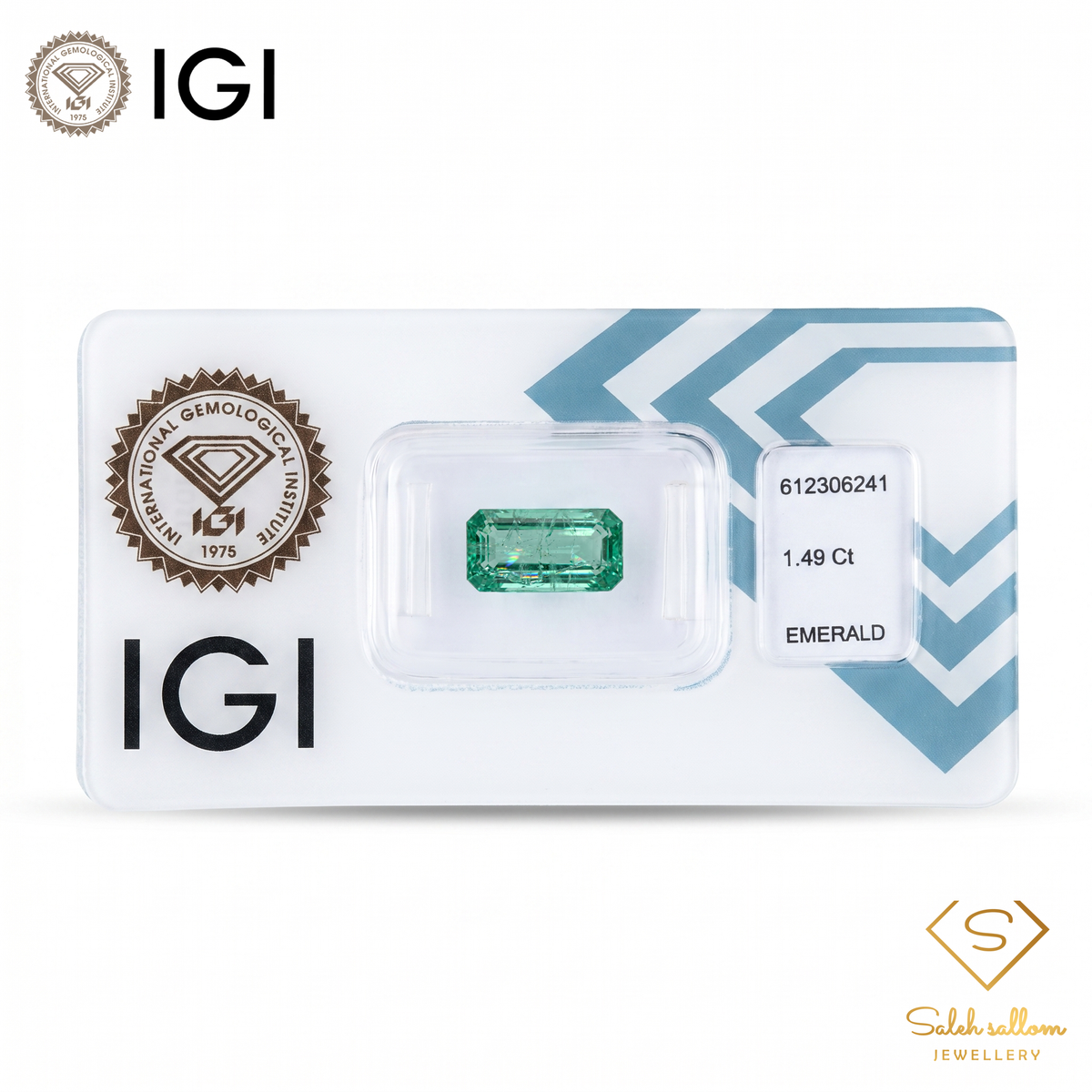IGI Certified Natural Emerald | 1.49 Carats Emerald Cut | Elegant Fine Gemstone-Saleh Sallom