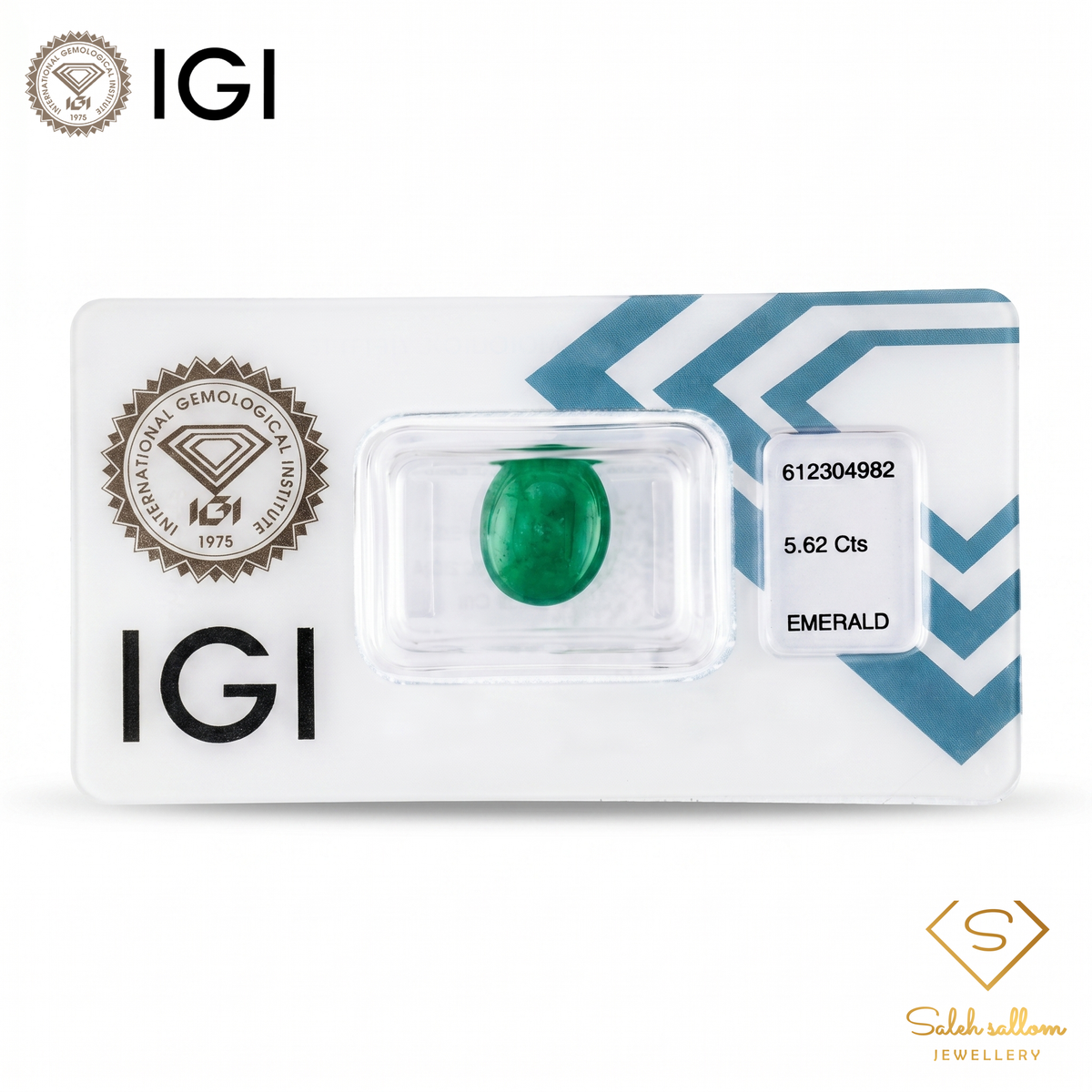 IGI Certified Natural Emerald Cabochon | 5.62 Carats | Rich Green Collector Gemstone-Saleh Sallom