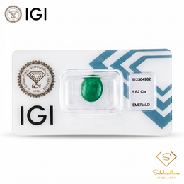 IGI Certified Natural Emerald Cabochon | 5.62 Carats | Rich Green Collector Gemstone-Saleh Sallom