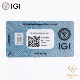 IGI Certified Natural Emerald Cabochon | 5.62 Carats | Rich Green Collector Gemstone-Saleh Sallom