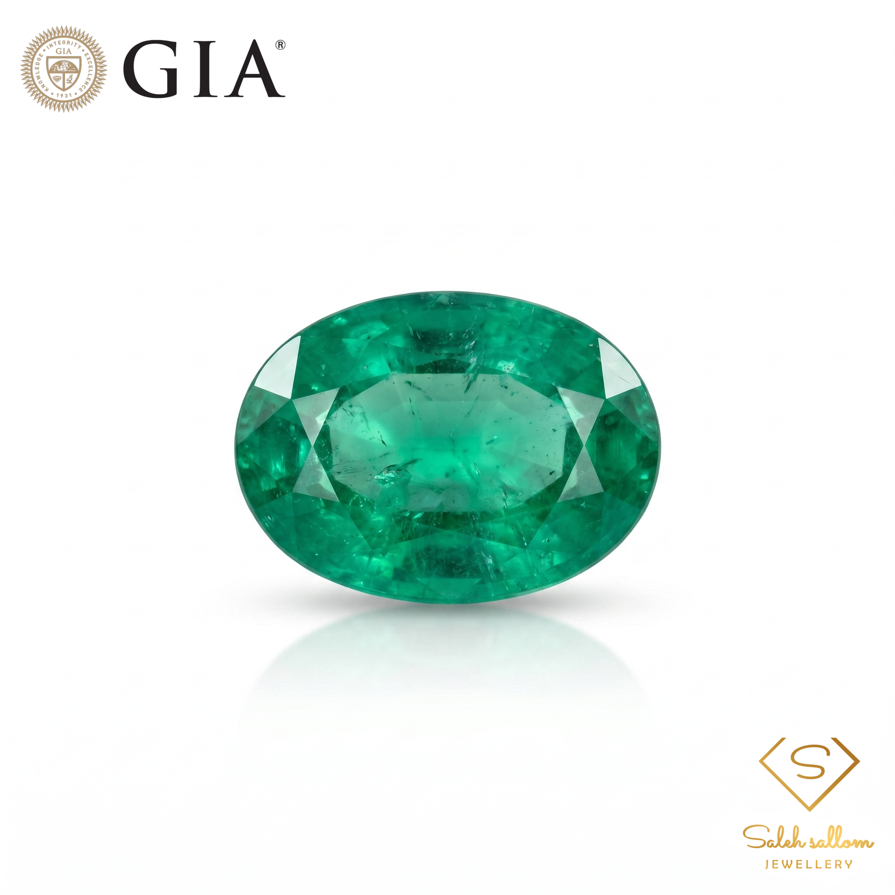 GIA Certified Natural Emerald | 2.52 Carats Oval Mixed Cut | Fine Green Gemstone-Saleh Sallom