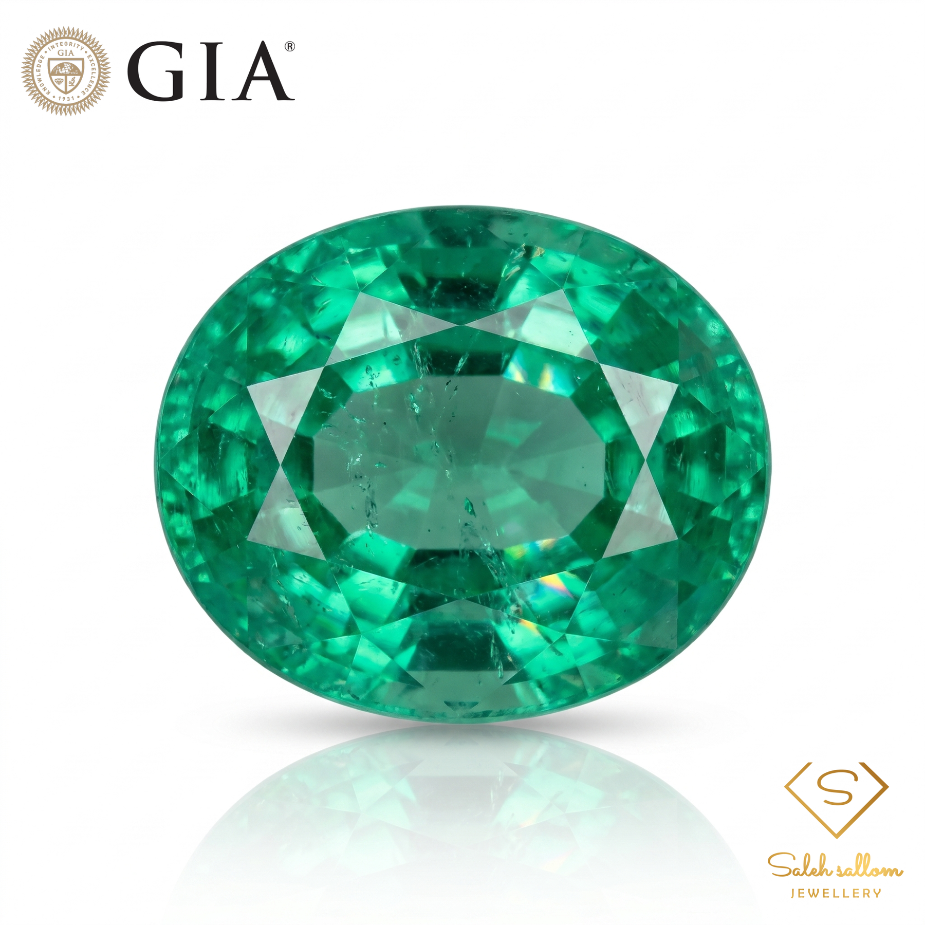 GIA Certified Natural Emerald | 1.34 Carats Oval Modified Brilliant Cut | Elegant Green Fine Gemstone-Saleh Sallom