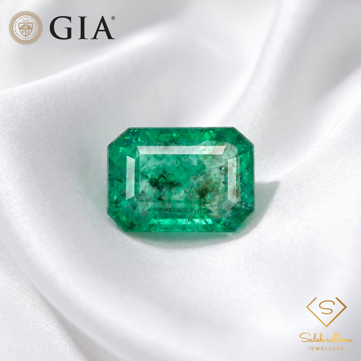 GIA Certified Natural Emerald | 1.00 Carat Octagonal Step Cut | Elegant Green Fine Gemstone-Saleh Sallom