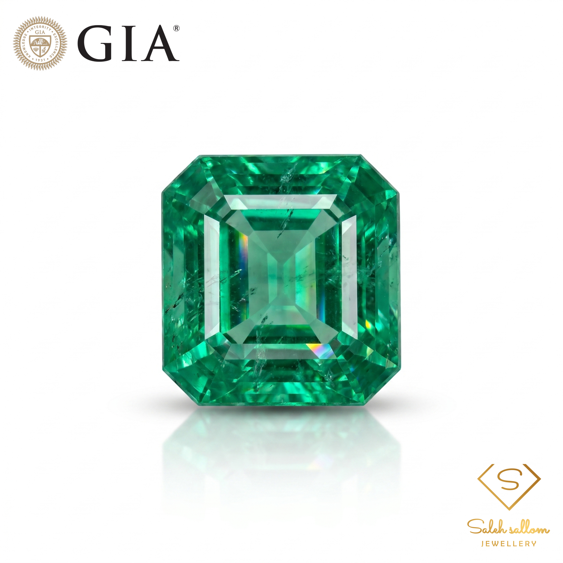 GIA Certified Natural Emerald | 0.96 Carat Octagonal Step Cut | Classic Green Fine Gemstone-Saleh Sallom