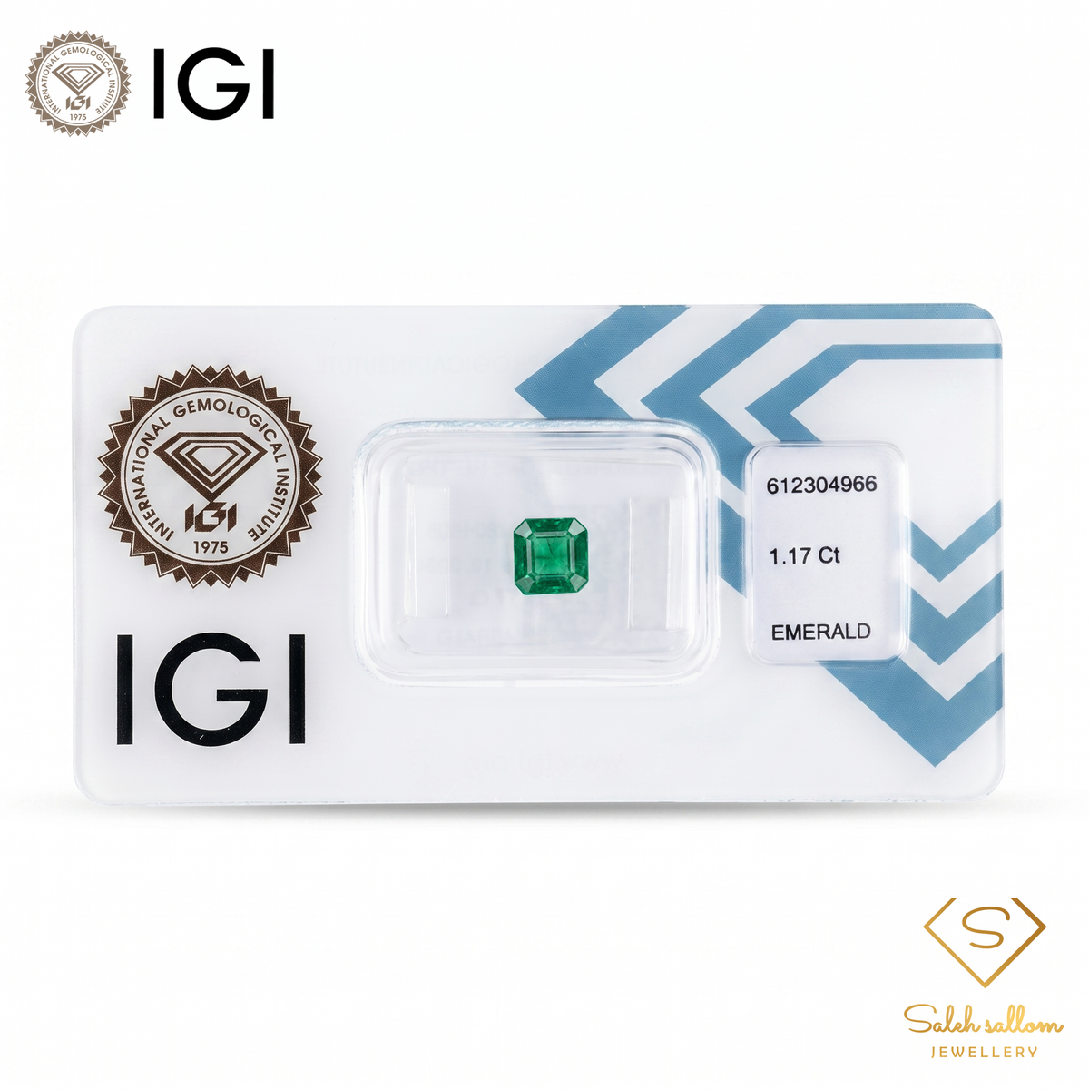 IGI Certified Natural Emerald | 1.17 Carats Square Emerald Cut | Rich Green Fine Gemstone-Saleh Sallom