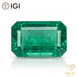IGI Certified Natural Emerald | 2.22 Carats Emerald Cut | Rich Green Fine Gemstone-Saleh Sallom