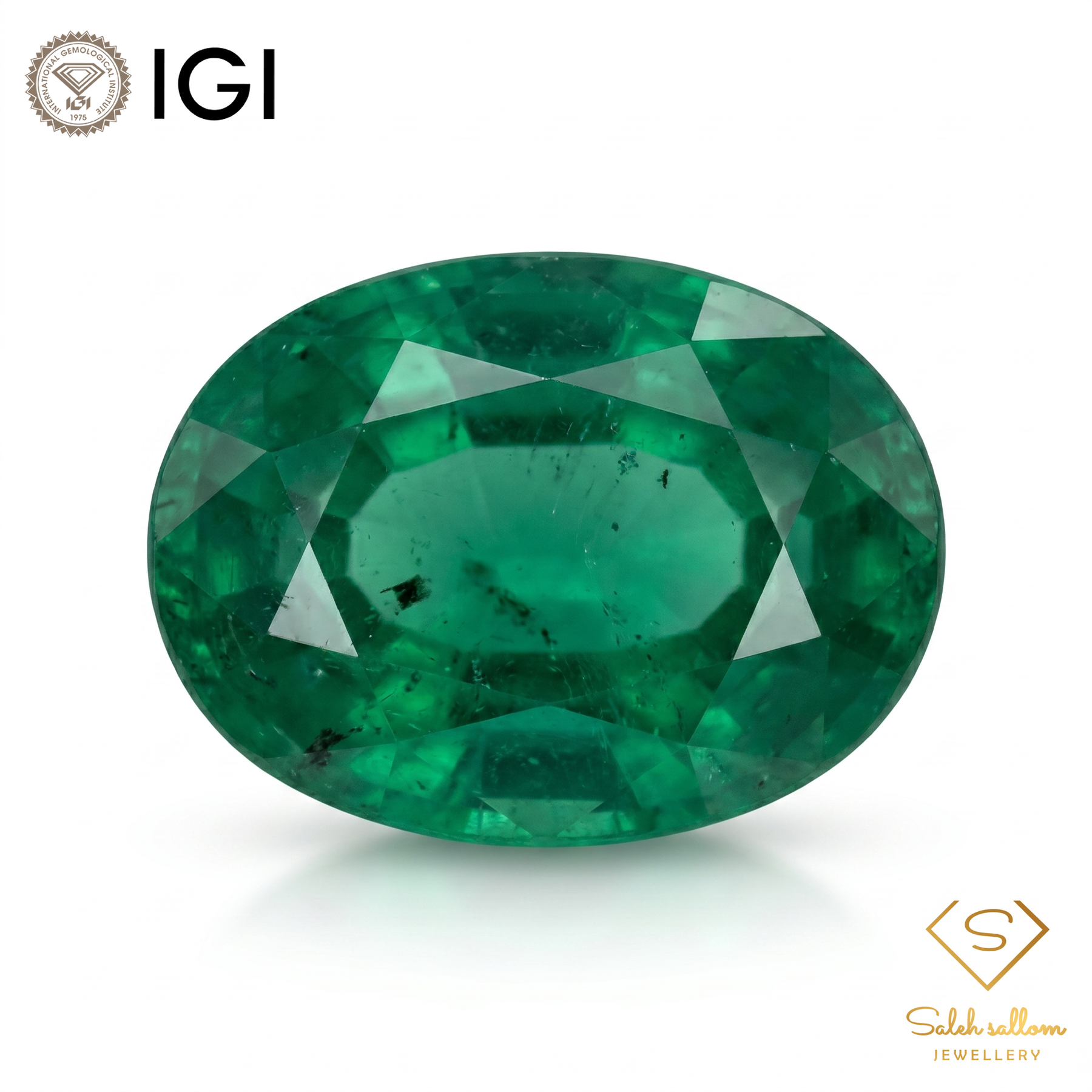 IGI Certified Natural Emerald | 0.76 Carat Oval Mixed Cut | Elegant Green Fine Gemstone-Saleh Sallom