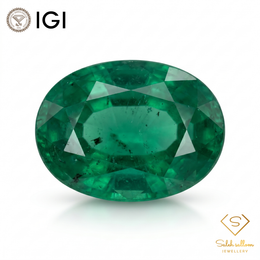 IGI Certified Natural Emerald | 0.76 Carat Oval Mixed Cut | Elegant Green Fine Gemstone-Saleh Sallom