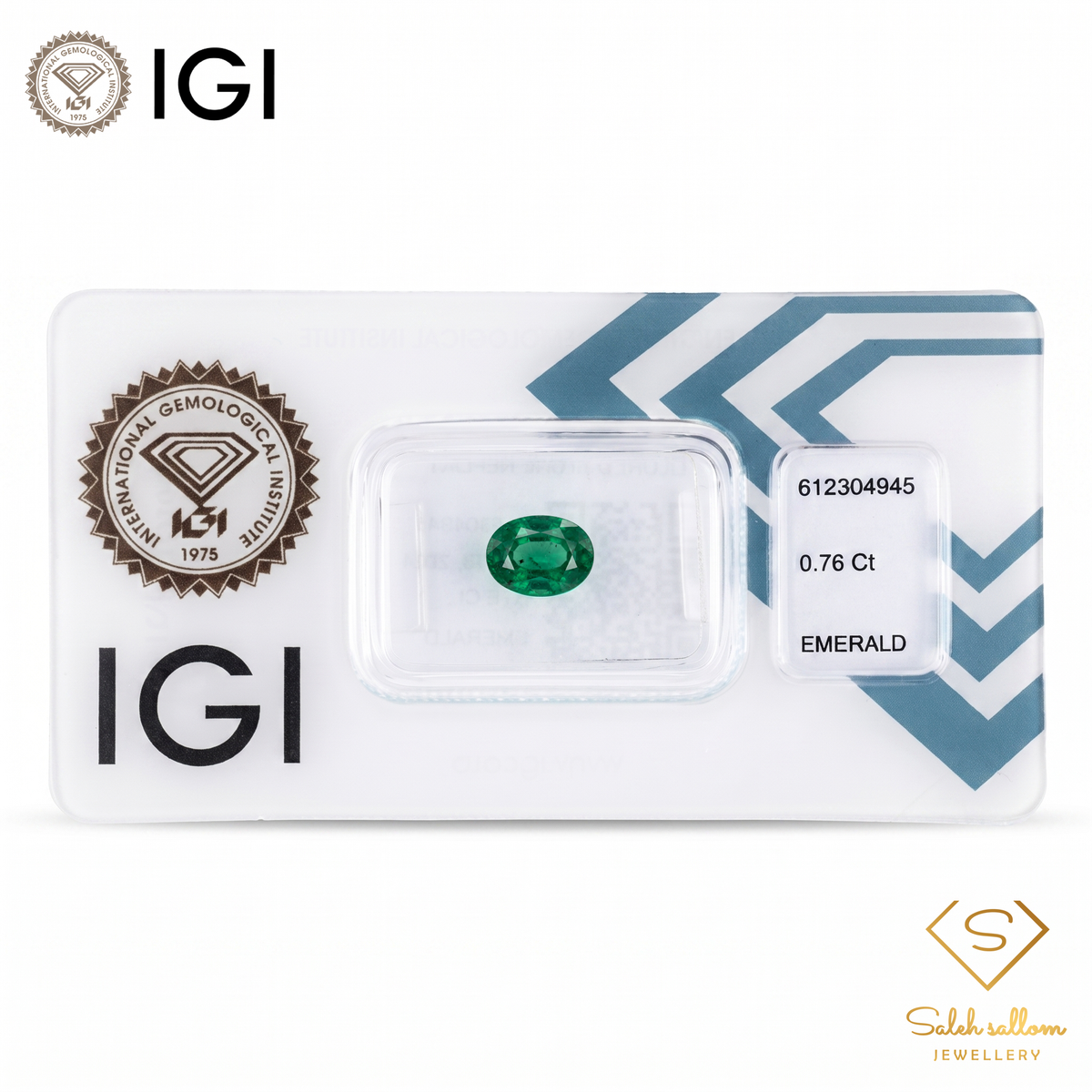 IGI Certified Natural Emerald | 0.76 Carat Oval Mixed Cut | Elegant Green Fine Gemstone-Saleh Sallom