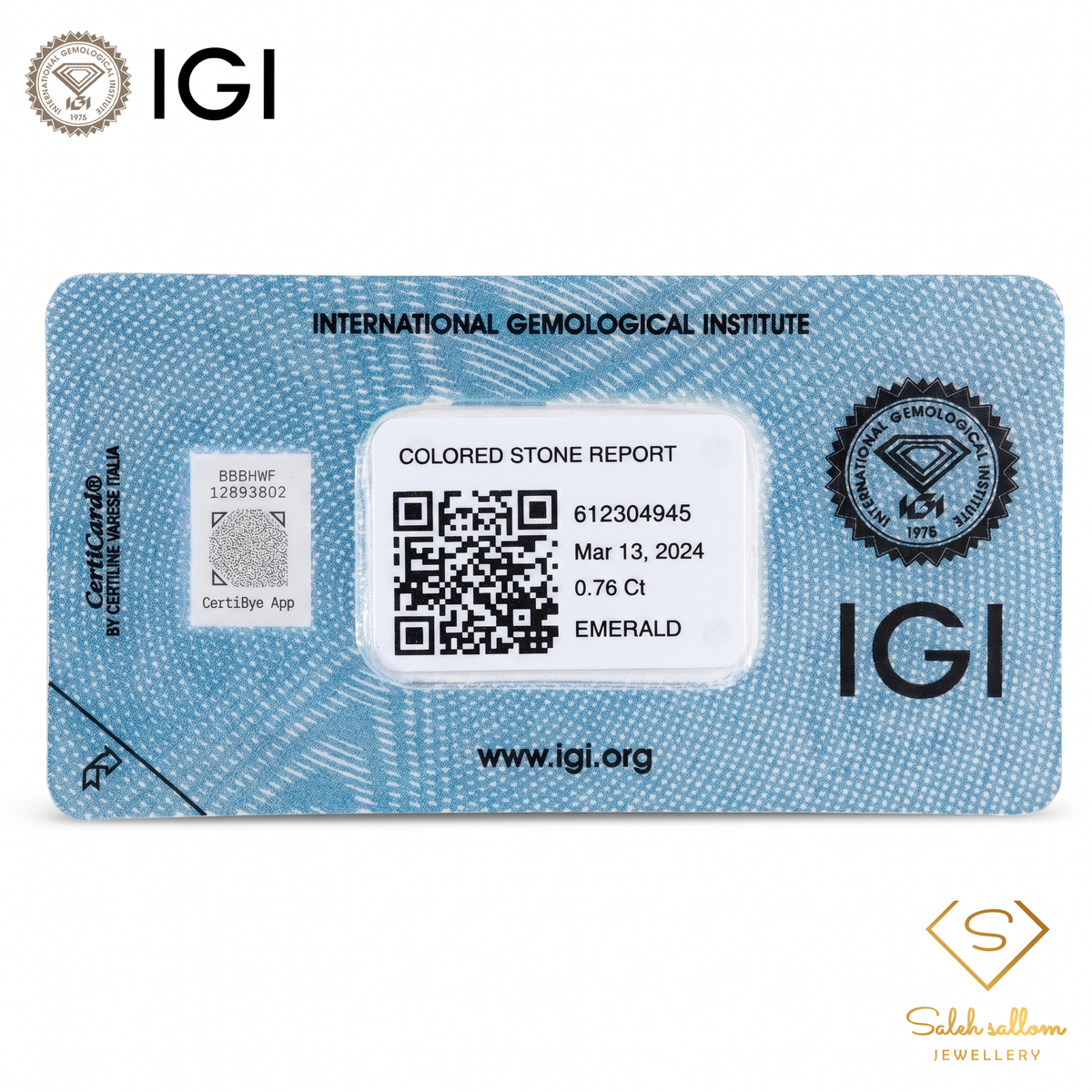IGI Certified Natural Emerald | 0.76 Carat Oval Mixed Cut | Elegant Green Fine Gemstone-Saleh Sallom