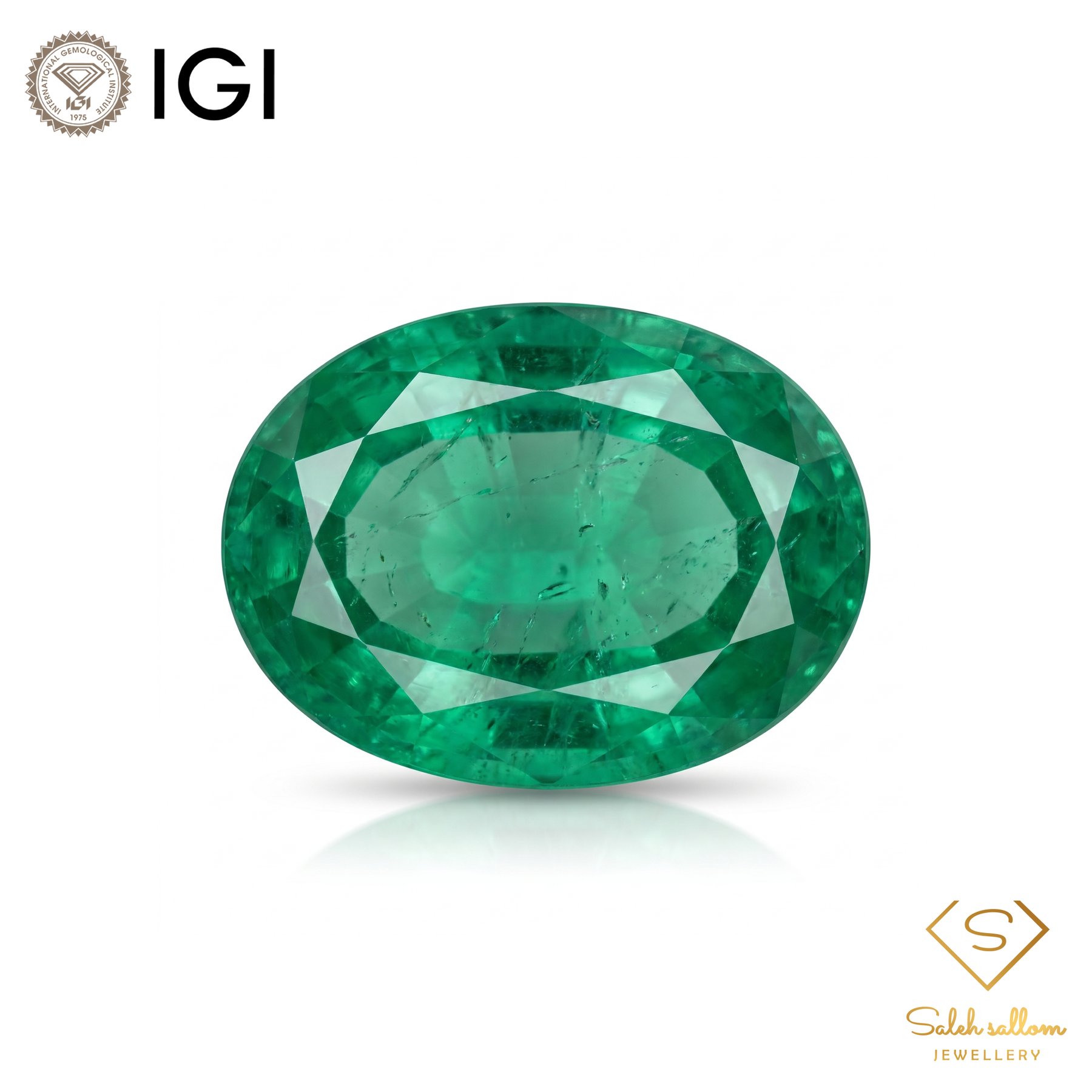 IGI Certified Natural Emerald | 3.46 Carats Oval Mixed Cut | Rich Green Collector Gemstone-Saleh Sallom